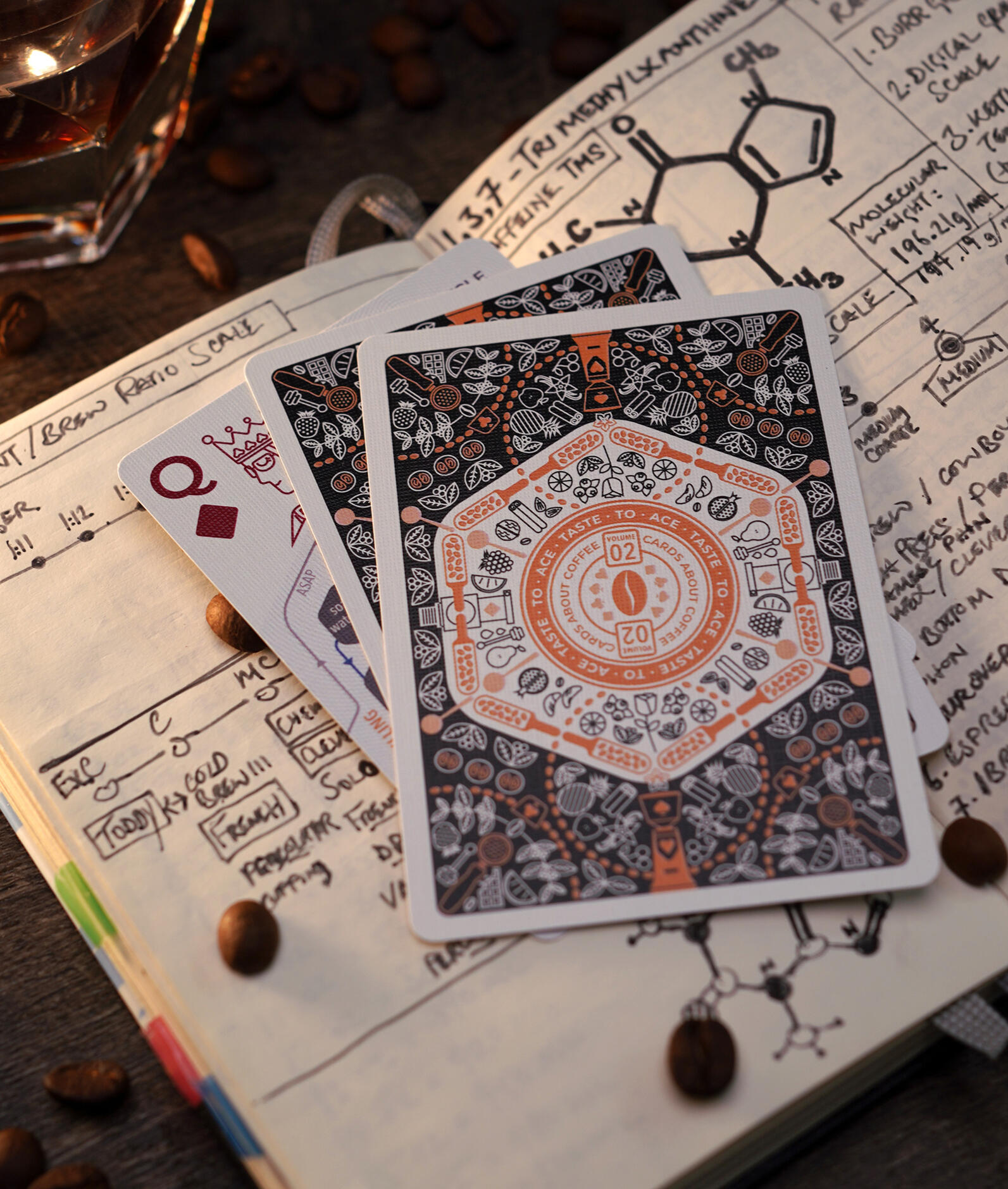 Taste-to-Ace deck - crema and waterproof editions Image of Taste-to-Ace crema and waterproof sets side by side